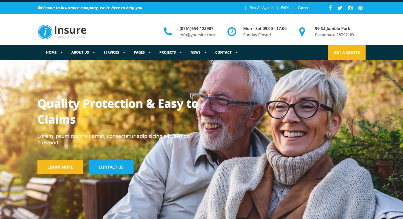 Insure template — live preview